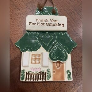 ✨Smoky Mountain Pottery “Thank you for not smoking” decor ✨